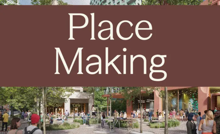 Rendered street scene