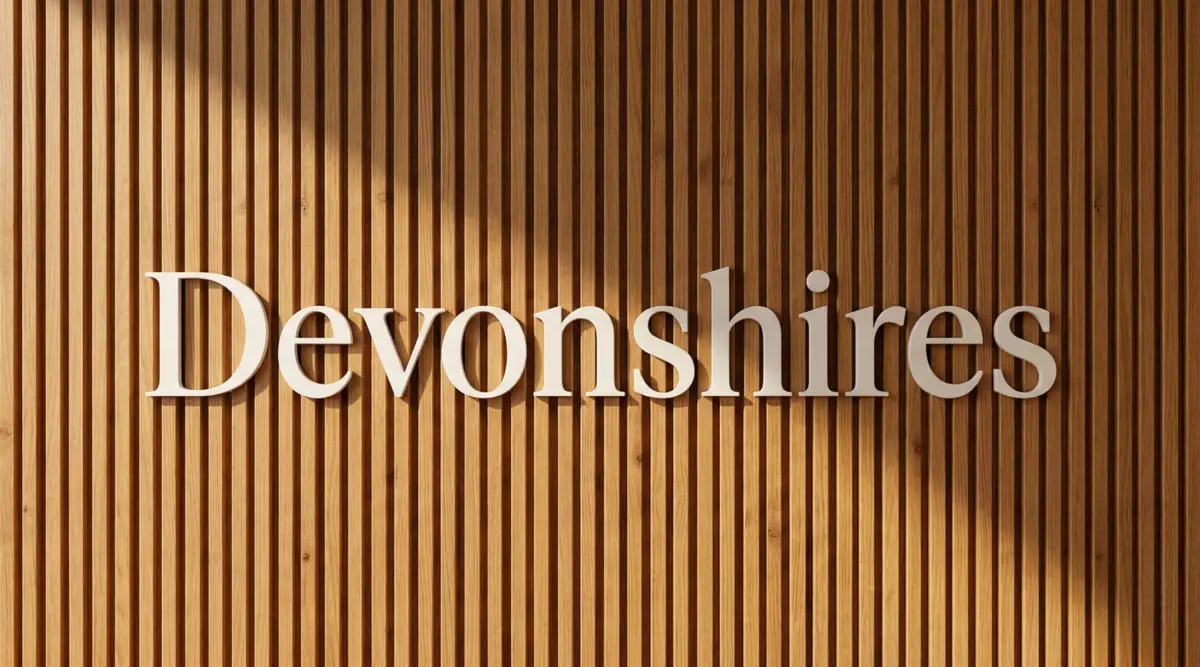 Devonshires Law Firm Branding Logo on a Wall
