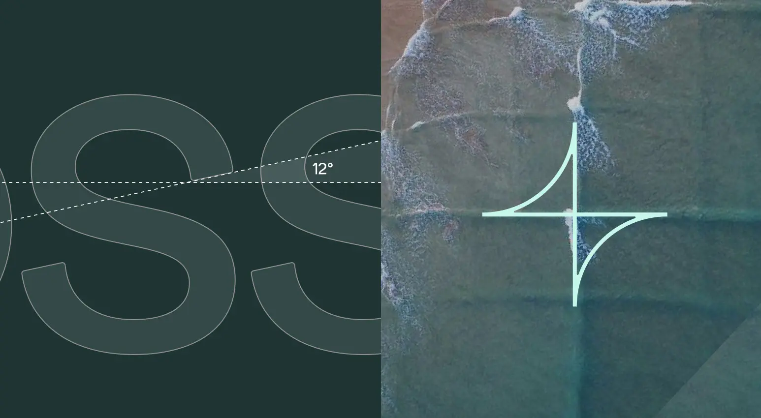 Crosstide branding text close up and wave convept